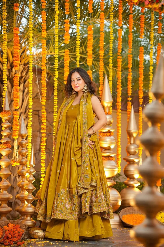 Millow Floral Anarkali Anarkali Suit Set