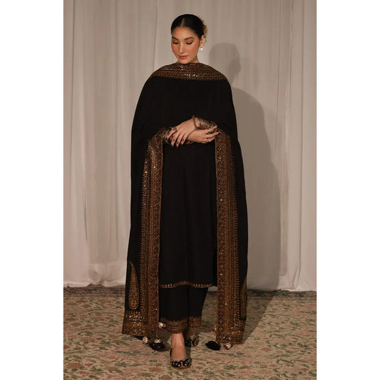 Tamanna Black Golden Suit