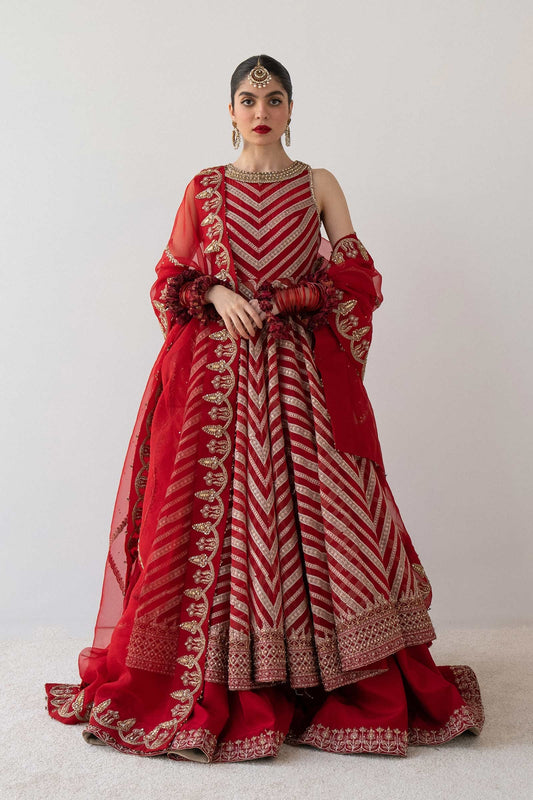 Red anarkali suit set
